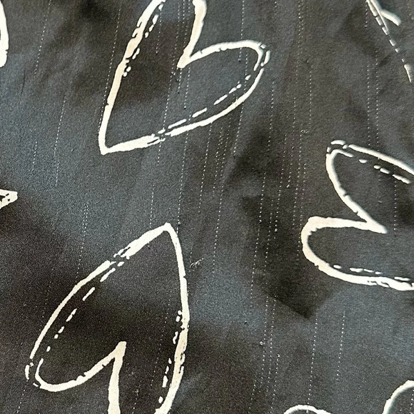 Hello Mello Sleepwear Black Pajama Pants with White Heart Design - Picture 12 of 12